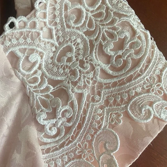 Vintage Scott McClintock Light Pink/Peach Off the Shoulder Jacquard Dress - Picture 7 of 10